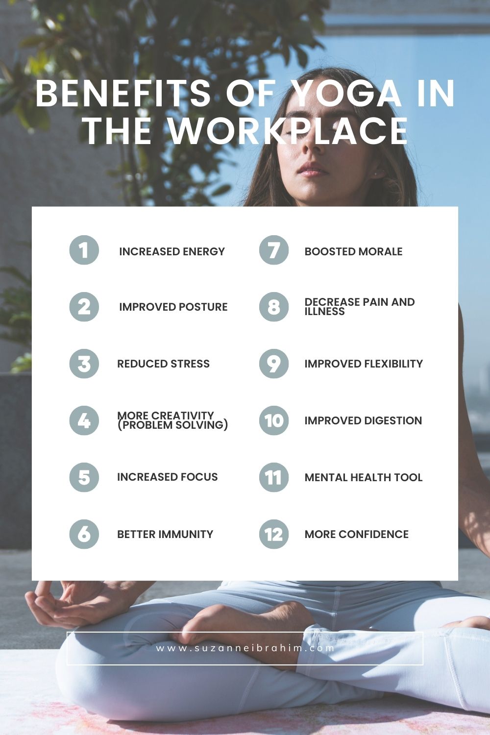 List of the benefits of yoga in the workplace